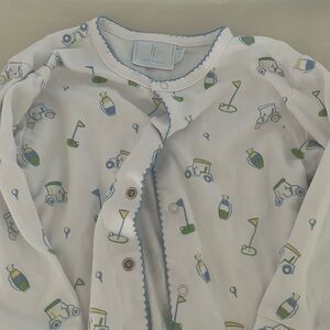 Like new snap sleeper Little English size 24  months with golf  ldetails